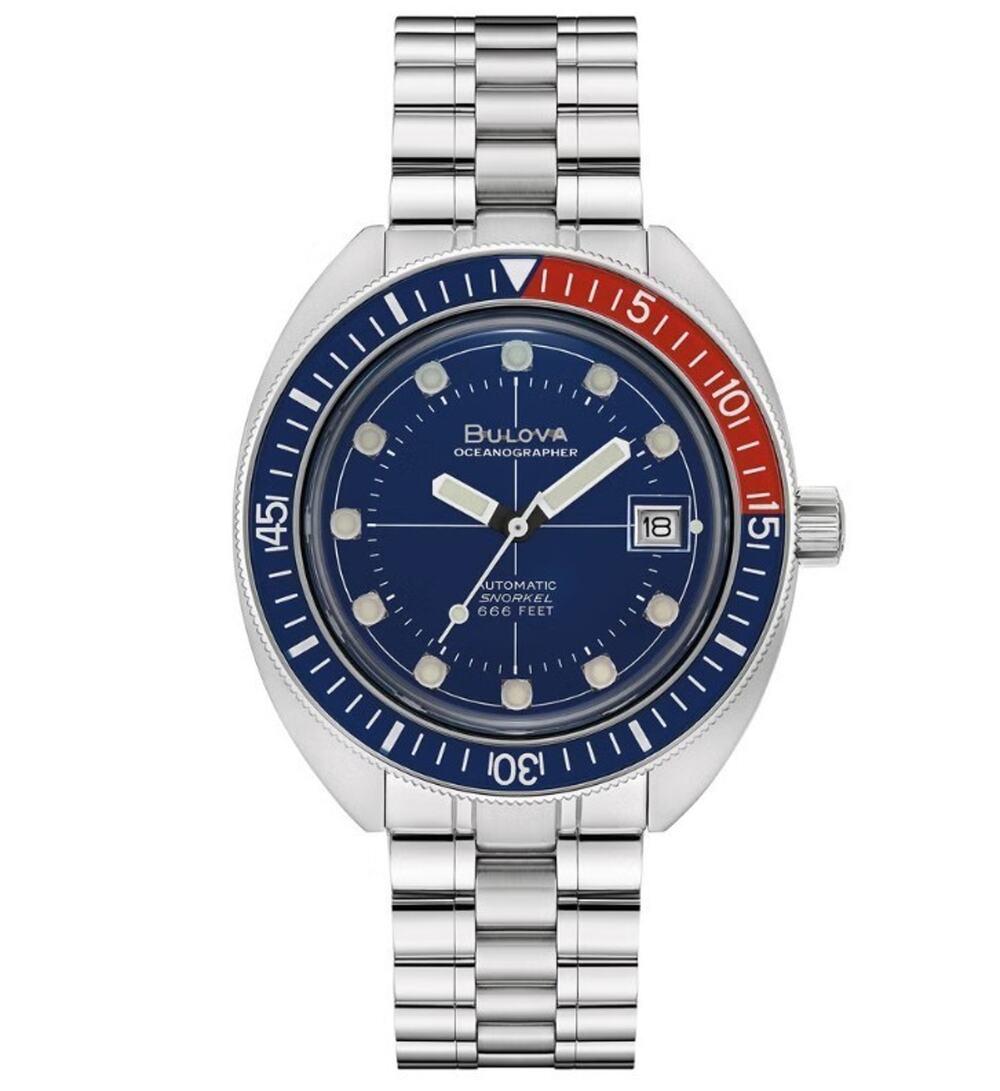 Bulova Oceanographer Blue Dial Stainless Men's Automatic Watch 41mm 96B477